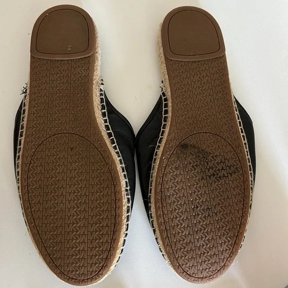 Michael Kors Emilia Leather Espadrille Slides Mules Size 8.5 - Picture 4 of 6